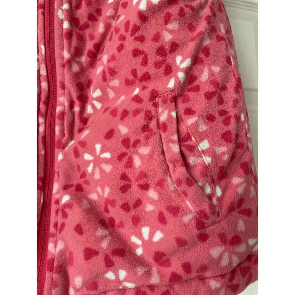 Columbia Girls FLAW Sz S -8 Reversible Puffer Vest Pink Pockets  Zip Pockets
